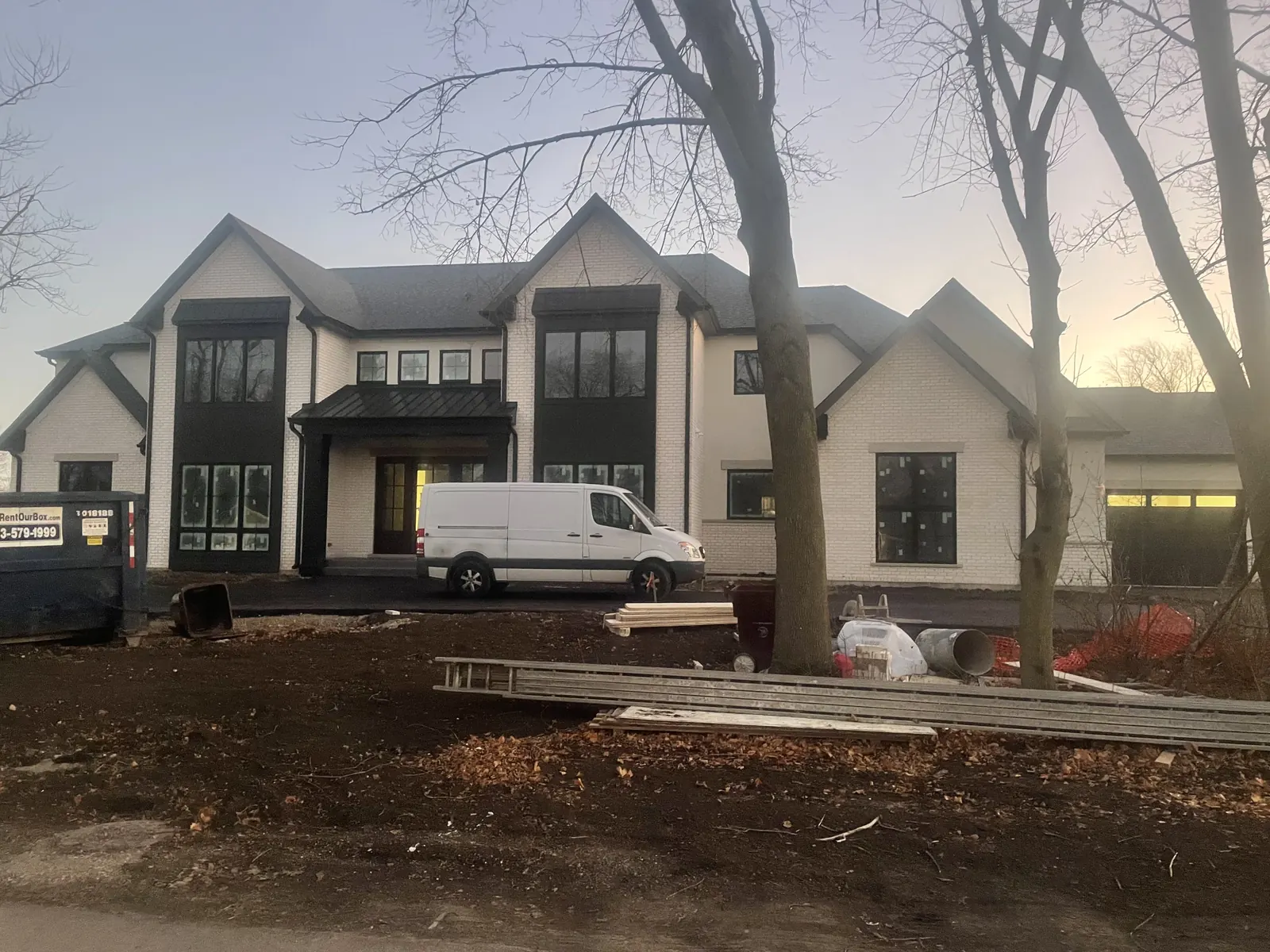 Custom home under construction with plumbing by Power Plumbing, Chicago northwest suburbs